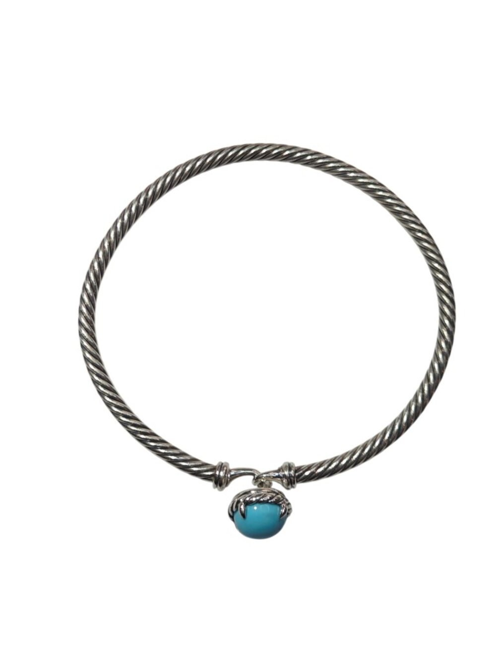 David Yurman Sterling Chatelaine Turquoise Bangle Bracelet #25715